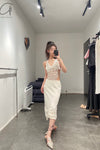 SWAYING/KNIT Pleated Skirt SW22SSB06 White